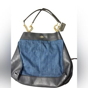 Coach LEXY CHAIN SHOULDER BAG F25884 DENIM MULTI/LIGHT GOLD